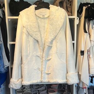 White House Black Market Cream Teddy Jacket